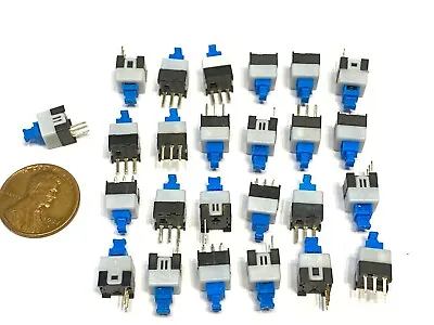 25x Push Button Latching Tactile Switch 7x7mm Blue Button 3-Pin Micro On/off B10 • $12.07