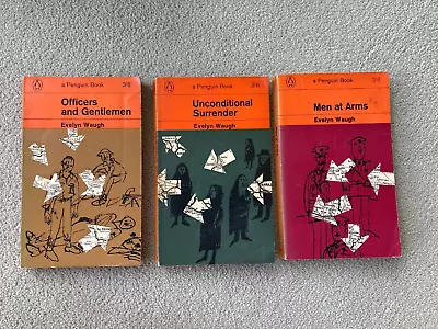 Evelyn Waugh Penguin Books Men Arms Officers Gentlemen Unconditional Surrender • £19