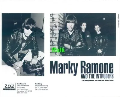 Press Photo: MARKY RAMONE & THE INTRUDERS 8x10 B&W Ramones • $15