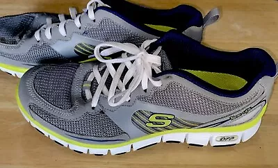 Skechers Womens Tone Ups Fitness Shoes (SN11751) Silver-Yellow-White Size 9.5   • $6.96