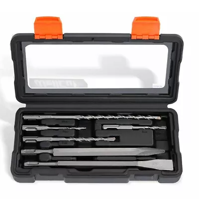 WellCut 6Pcs Heavy Duty SDS Rotary Hammer & Chisel Drill Bit Set W/Case • £10.99