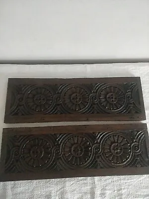 £69.99 • Buy Pair Of Nicely Carved Oak Panels