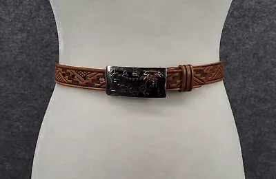 Chambers Phoenix Kids 26 Western Belt Handmade Genuine Leather Stagecoach Brown • $24.99