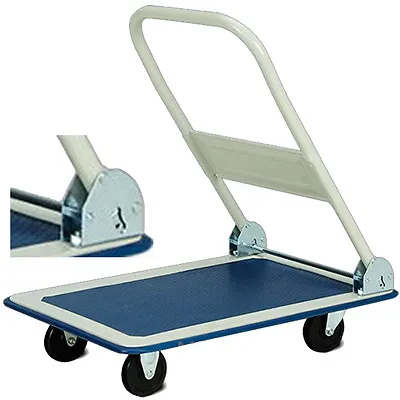 Heavy Duty 150kg Folding Platform Trolley Hand Truck Cart Sack Flat Bed Pulley • £31.59