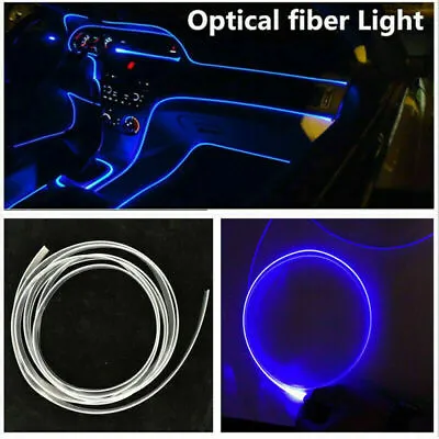 $9.69 • Buy LED Blue Car Fiber Optic Interior Lamp Dash Trim Decorative Ambient Light Strips