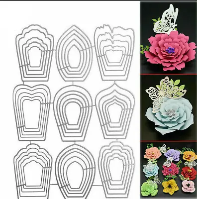 45 Piece Flower Petal Metal Cutting Die Stencils Embossing Scrapbooking Craft UK • £3.99