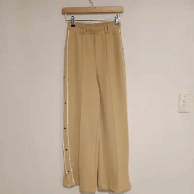 $18.80 • Buy Bershka Beige Dress Pants Side Button Detail Wide Leg Size S