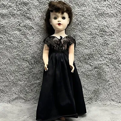 Mary Hoyer Of Reading Doll Sleep Eyes Wig Hair Tagged Hoyer Satin Black Gown • $299.99