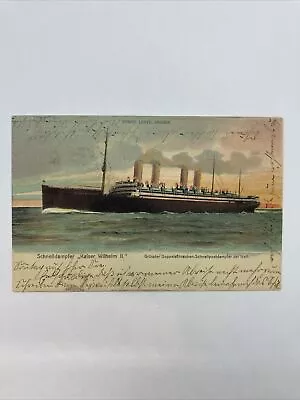 SS KAISER WILHELM II  NORD-DEUTSCHER SHIP ~ Used Postcard Posted 1924 • $8.58