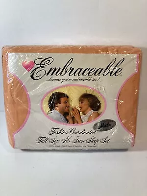 Vintage Embracable Full Size Sheet Set No-Iron ( 1 Flat 1 Fitted 2 Pillowcases) • $10