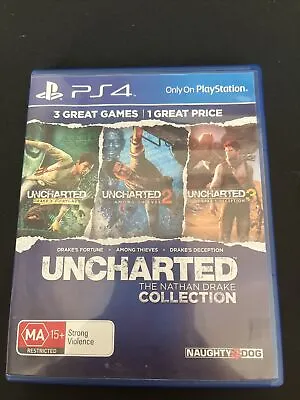 Uncharted The Nathan Drake Collection - Sony PlayStation 4 PS4 VGC + Free Post • $20