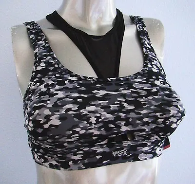 Nwt VSX Victorias Secret Camo Black High Neck Mesh Layered Sport Sports Bra • $14.99