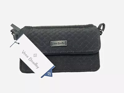 NWT Vera Bradley RFID All In One Crossbody Bag In Microfiber Black SRP $90 • $42