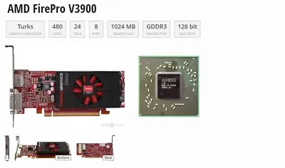 AMD FirePro V3900 1GB GDDR3 Graphics Card✅ DVI DP✅ Full Profile ✅ • $7