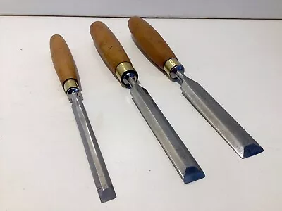 3 Vintage Marples Chisels With Box Wood Handles • $52.27