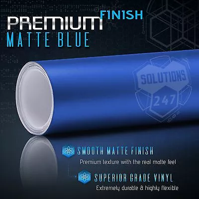 Premium Matte Flat Blue Vinyl Wrap Film Sticker Decal Bubble Free Air Release • $2.98