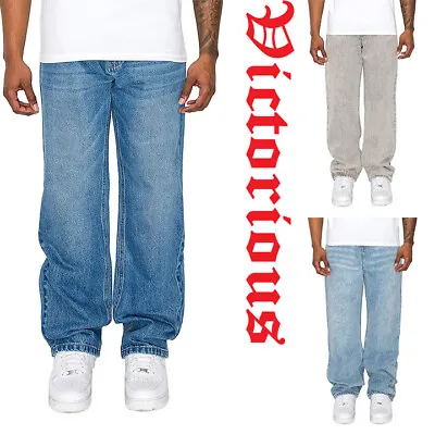 Victorious Men's Essential Loose Fit Baggy Wide Denim Jeans Pants  DL999EY • $37.95
