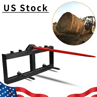 3 Point 49'' Hay Bale Spear Attach Tractor Skid Steer Loader Quick Tach 3000 LBS • $259.99