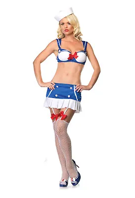 Bralette Hat & Mini Skirt Sailor Nautical Cosplay Costume Leg Avenue  • £27.99