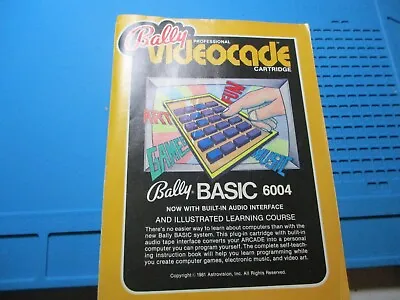 $3.99 • Buy BASIC Manual (AstroBASIC) For Bally Astrocade - FREE SHIPPING