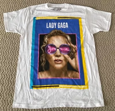 New Authentic Lady Gaga Joanne World Tour Merch Glasses Tour City Tee Shirt Sz L • £49.41