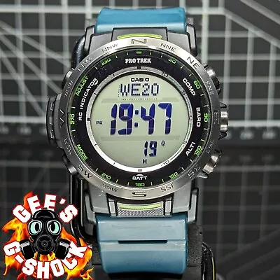 Casio Pro-Trek PRW-35 Solar Multiband Triple Sensor Black Grey Green PRW-35Y-3 • $286.76