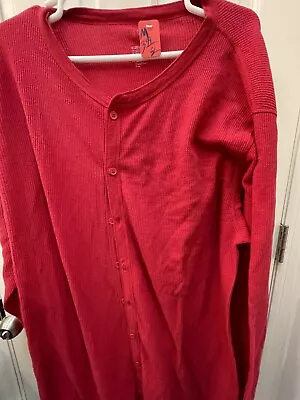 Vintage HANES Union Suit Mens 3XL Cotton Blend Red Long Johns Thermal Waffle  • $24.99