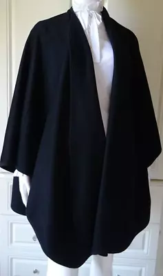 £46 • Buy BERK  BURLINGTON ARCADE 80/90s PURE CASHMERE BLACK CAPE/WRAP/PONCHO