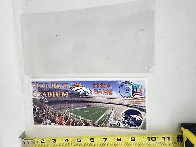 Vintage Denver Broncos Last Game At Mile High Stadium Envelope W/ Sleeve • $1.99