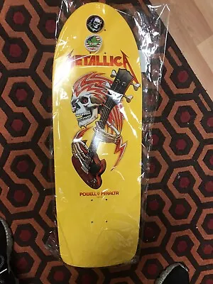 Powell Peralta Metallica Collaboration Skateboard Deck   Yellow • $220