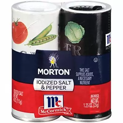 Morton Iodized Salt And McCormick Pepper Shaker Set 5.25 Ounce [Pack Of 12] • $52.76