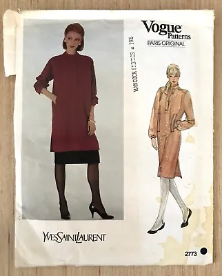 Vogue Patterns Paris Original 2773 Yves St Laurent Womens Dress Tunic Skirt 12 • $19.68