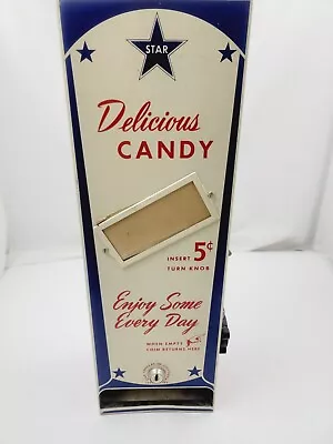 Vintage 1950s Star Delicious Candy 5 Cent Vending Machine NO KEY • $349.99