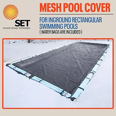 SunSolar Energy Tech - InGround Rectangular MESH Winter Pool Cover W/Tubes • $157.68
