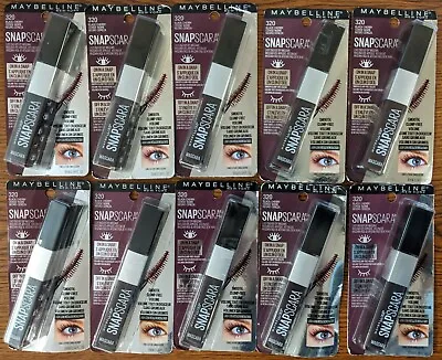 LOT OF 10 MAYBELLINE SNAPSCARA WASHABLE MASCARA #320 BLACK CHERRY 0.34fl. Oz EA • $25.49