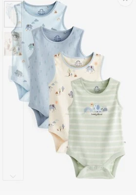 £12.99 • Buy NEXT Baby  4 Pack Vest Bodysuits Size 3-6 Months RRP £18