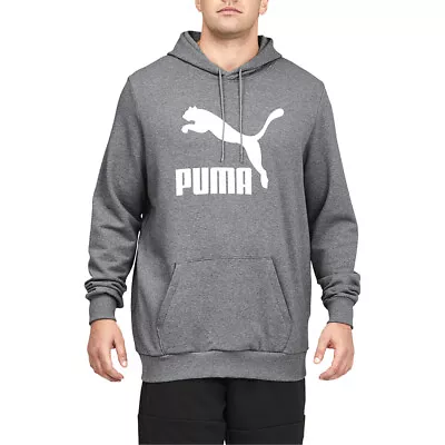 Puma Classics Logo Pullover Hoodie Big Tall Mens Grey Casual Outerwear 67084703 • $19.99