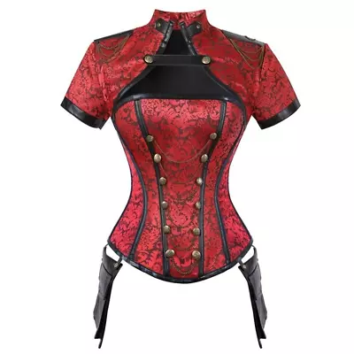 Alacki Retro Steampunk Gothic Corset Top Viking Costume Cosplay Bustier Bodice • $44.64