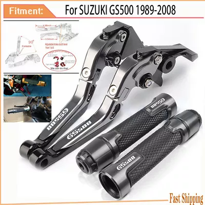 For SUZUKI GS500 1989-2008 Motorcycle CNC Brake Clutch Levers Handbar End Grips • $60.99