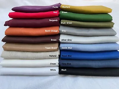 £0.99 • Buy Plain 100% Linen Fabric Material Linens Home Curtains Dress Textile 140cm Wide