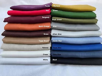 £0.99 • Buy Plain 100% Linen Fabric Material Linens Home Curtains Dress Textile 140cm Wide