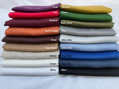 Soft 100% Linen Fabric Material Linens Home Curtains Dress Textile 140cm Wide • £11.90