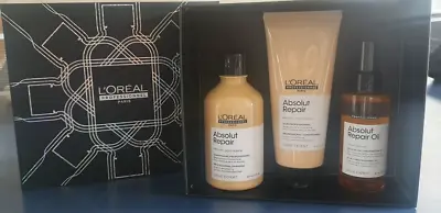 £42.99 • Buy L'oreal Serie Expert Absolut Repair Gift Set Shampoo, Conditioner & Oil