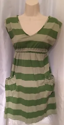 Green Stripe Dress Beach Cover-up Mossimo Supply Co SZ XS EUC Pockets • $9.99