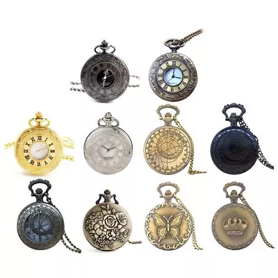 Men With Necklace Quartz Fob Watches Steampunk Pocket Watch Pocket • $7.55