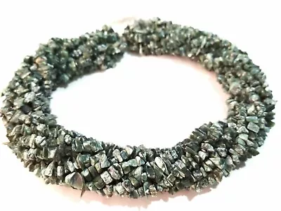 Seraphinite Chip Uncut 4-6mm Smooth Handmade Gemstone Beads 34 Inch 1 Necklace • $24.03