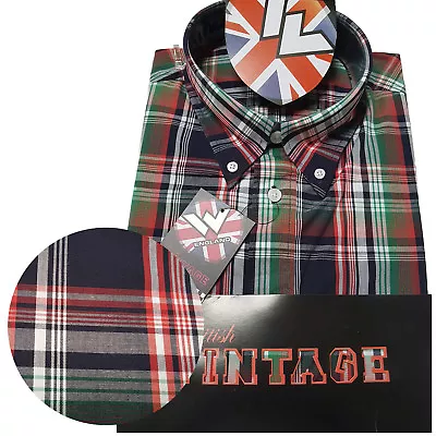 Warrior UK England Button Down Shirt MCGOOHAN Slim-Fit Skinhead Mod Retro • £34.90