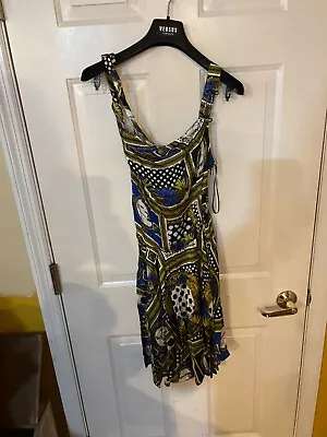 New Versus Versace Boarder Print Dress 40 IT / 4 US NWT AUTHENTIC • $200