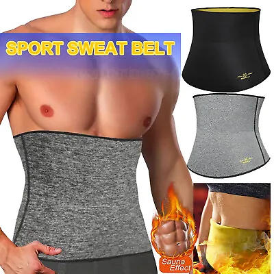 Mens Waist Trimmer Sauna Belt Sweat Body Shaper Fat Burner Shapewear Band Wrap • $13.79