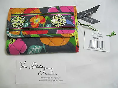 Vera Bradley JAZZY BLOOMS Euro WALLET Coin TRIFOLD 4 PURSE Tote BACKPACK Bag NWT • $39.95